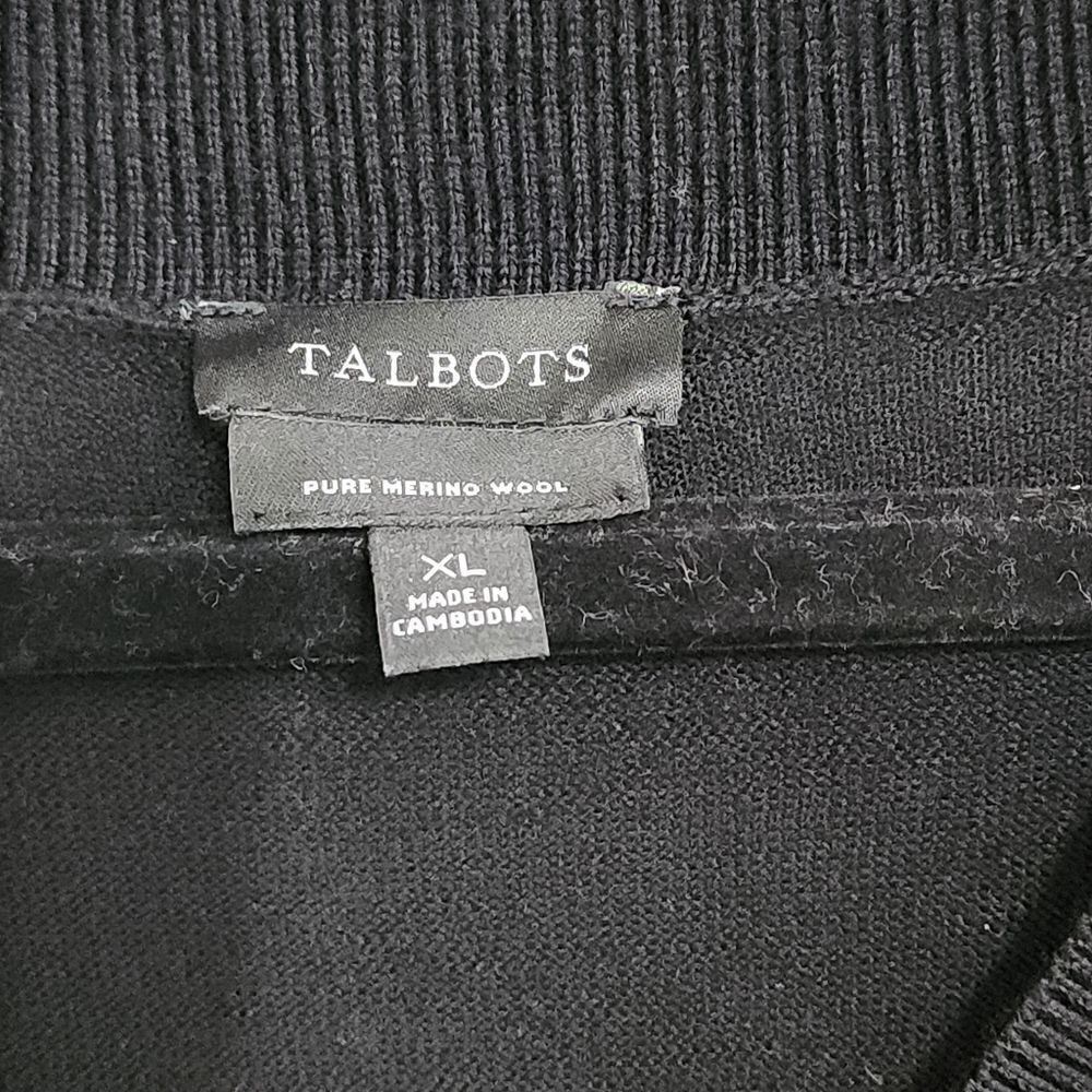 Talbots black merino wool sweater sz XL - Picture 3 of 3